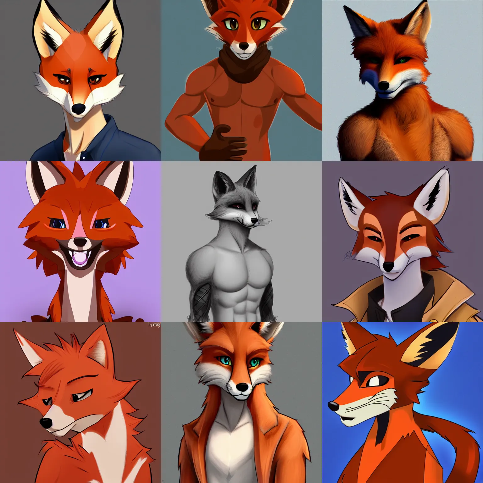 Prompt: extremely beautiful FurAffinity art of a handsome cute cartoon male anthro fox character with styled hair, highly detailed, 4k, trending on FurAffinity