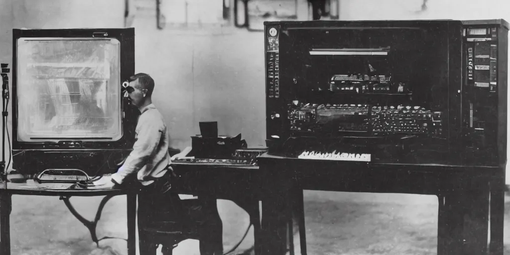 Prompt: A very big Computer em 1920, award winning photo