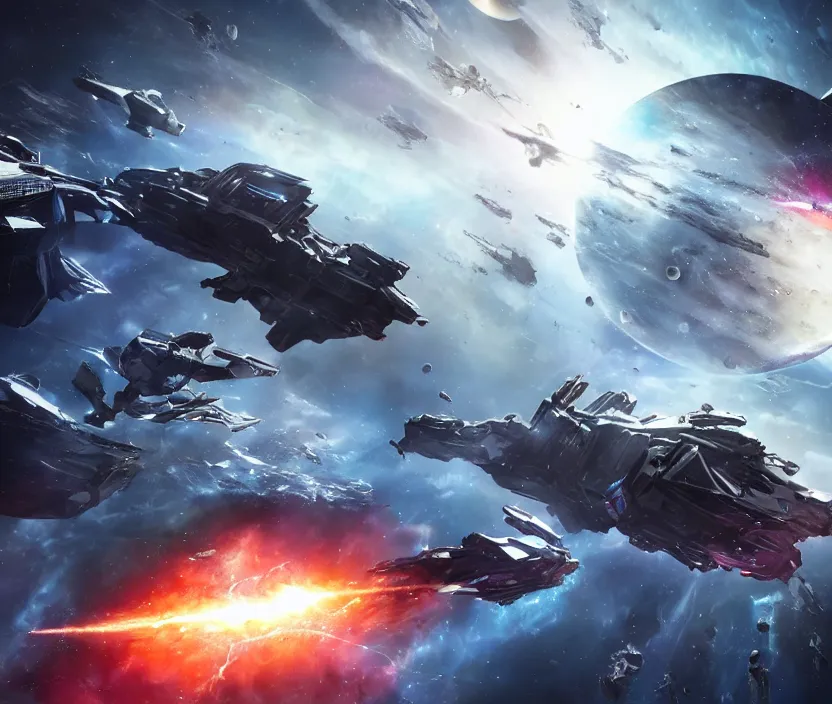 Prompt: an epic space battlem trending on cgsociety