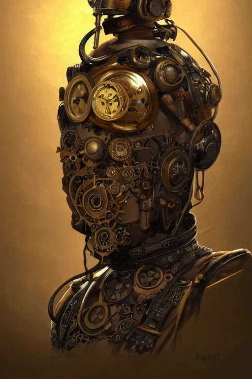 Image similar to steampunk helmet fantasy art mask robot ninja stylized digital illustration sharp focus, elegant intricate digital painting artstation concept art global illumination ray tracing advanced technology chaykin howard and campionpascale and cooke darwyn and davis jack