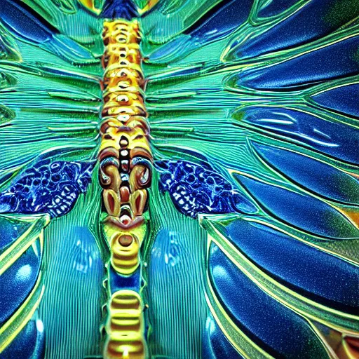 Prompt: colourful breathtakingly real beautiful epic wonderfully cool extreme close abstract macro stacked deep focus robo butterfly patterns, aged hard surface modelling closeup, lights, richard dadd, symmetrical, front view, clean clear sharp, extremely intricate details, 8 k complex hard surface modelling octane render extremely glossy shiny material