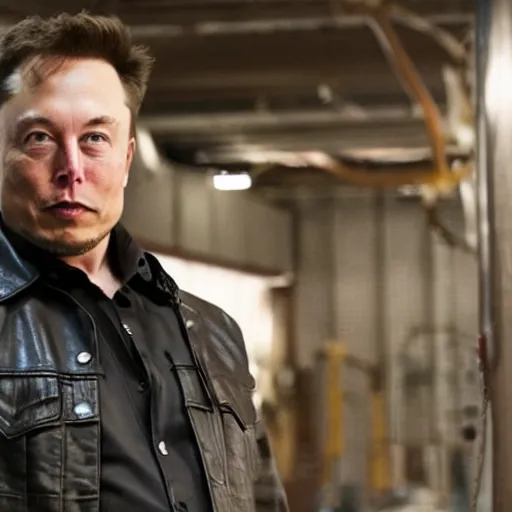 Image similar to Elon Musk in Sons of anarchy very detail4K quality super realistic