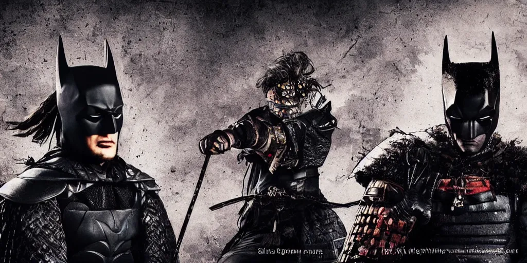 Image similar to samurai batman, gotham city, gritty style, 4 k,