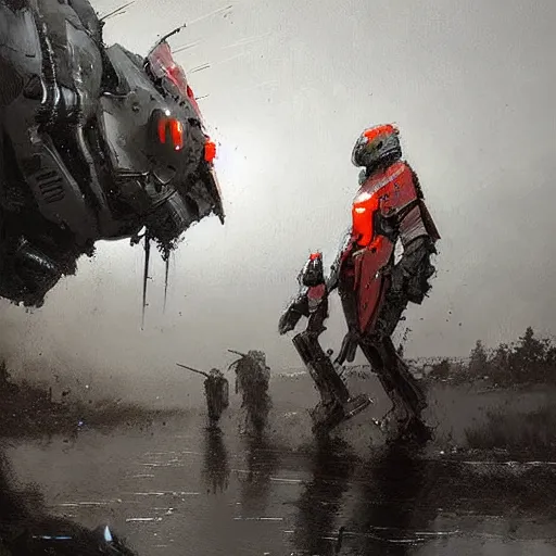 Image similar to mech art by jakub rozalski