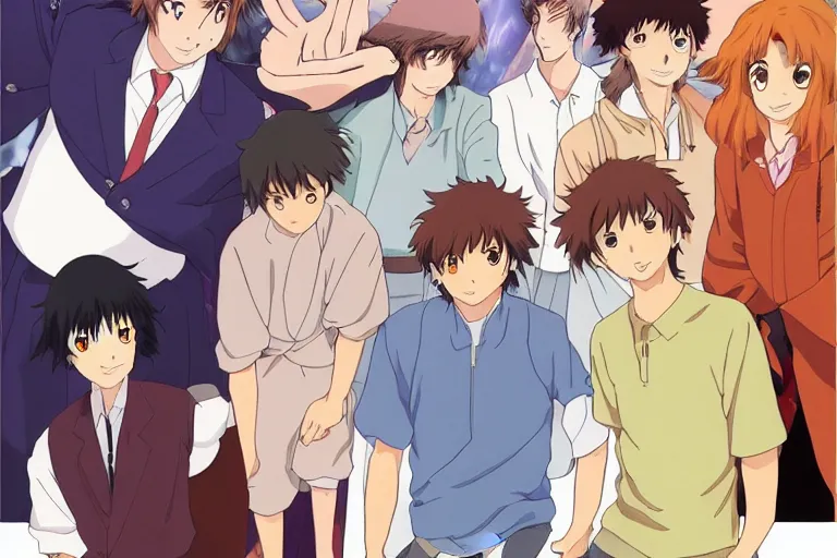 Prompt: Two anime handsome men, Ghibli
