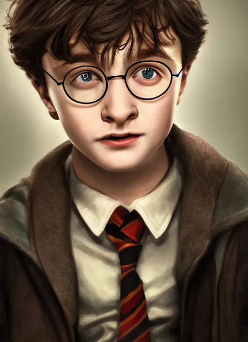 Prompt: young harry potter with gepard skin in studio portrait, hyper detailed, digital art, trending on artstation, cinematic lighting