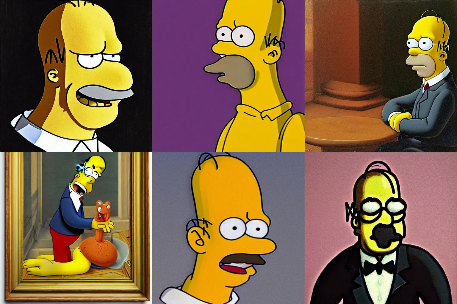 Prompt: homer simpson as painted by jan op de beeck