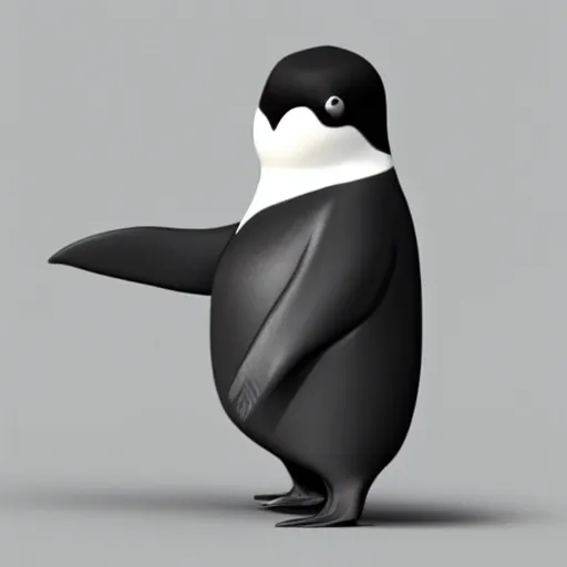 Prompt: a penguin wearing a suit , concept art, trending on artstation 3D.