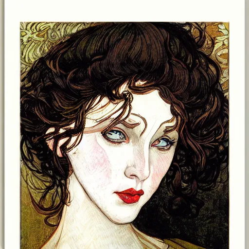 Prompt: Female Portrait, by Rebecca Guay.