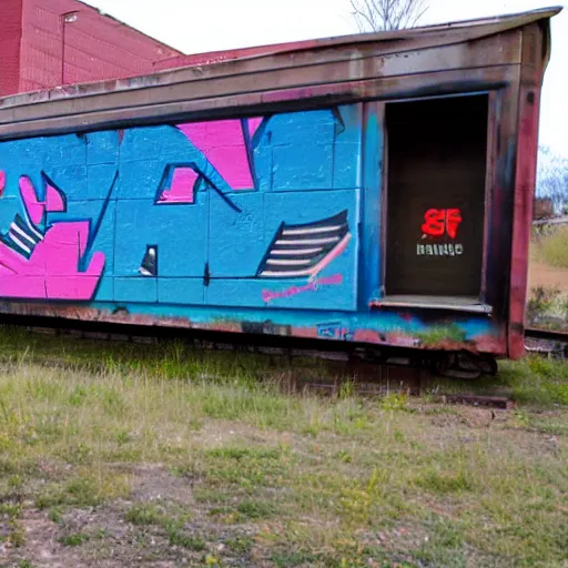 Prompt: graffiti on a boxcar