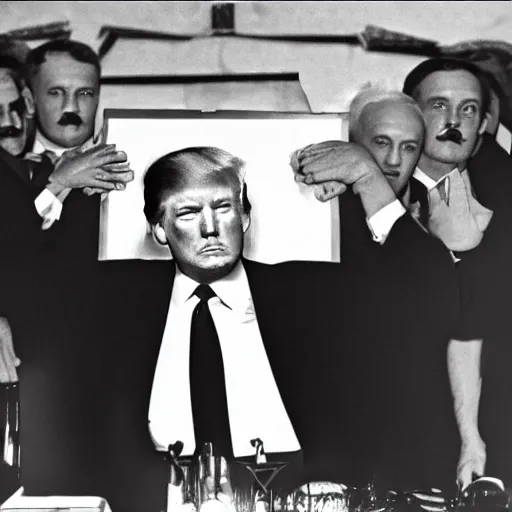 Image similar to donald trump as hitler, award winning photograph