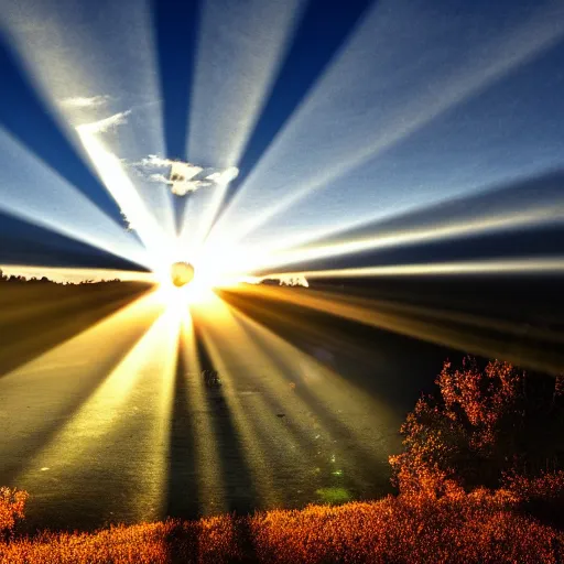 Image similar to Brilliant 8k photograph of God Rays