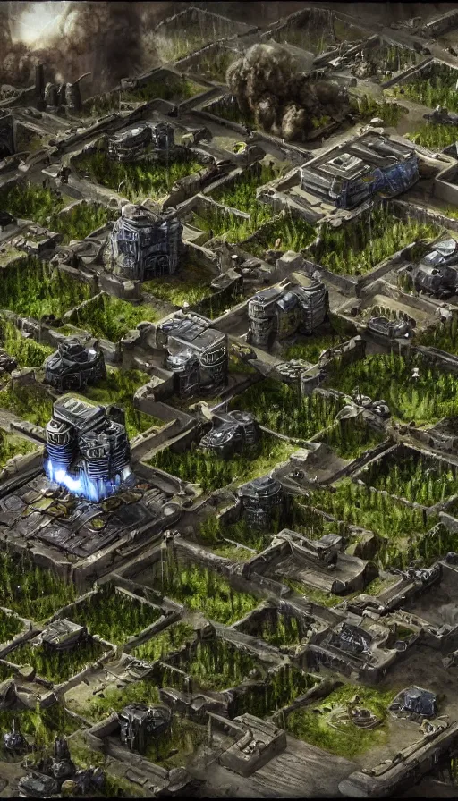 Image similar to tiberium infested cities, command and conquer 3 wallpaper, science fiction art, scrin and mutants, irradiated wasteland city ruins