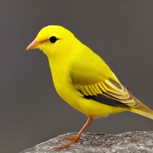 Image similar to small yellow bird, hyperrealistic, closeup, depth of field