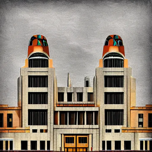 Image similar to art deco city hall, digital art