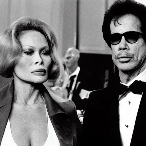 Prompt: faye dunaway and warren beatty dramatic portrait