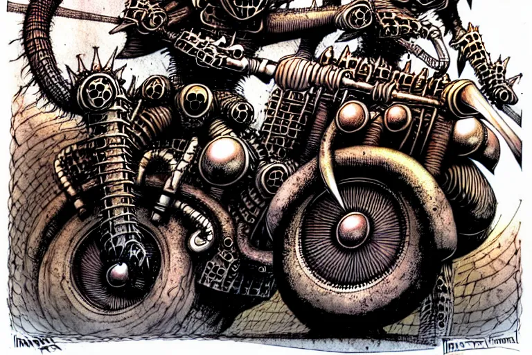 Image similar to ian miller, infernal motorbiker