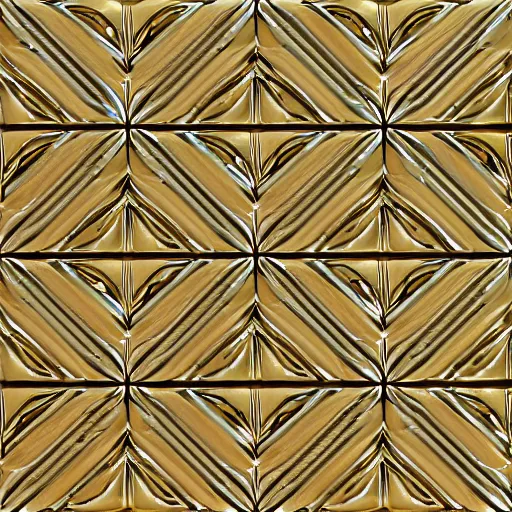 Image similar to 3d render of an abstract pattern gold tile, symetrical