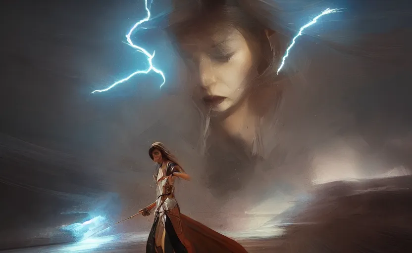 Image similar to The revenge of the lightning goddess, elegant, volumetric lighting, digital painting, highly detailed, artstation, sharp focus, illustration, concept art, ruan jia, steve mccurry