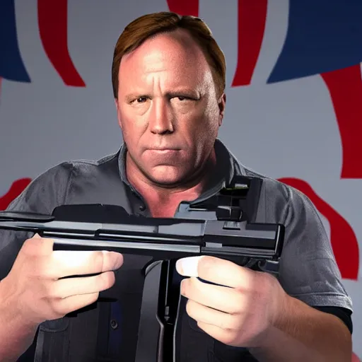 Image similar to alex jones as a GTA style character on a loading screen, 4k, high detail, high-resolution photograph, professional photography, ultra-detail