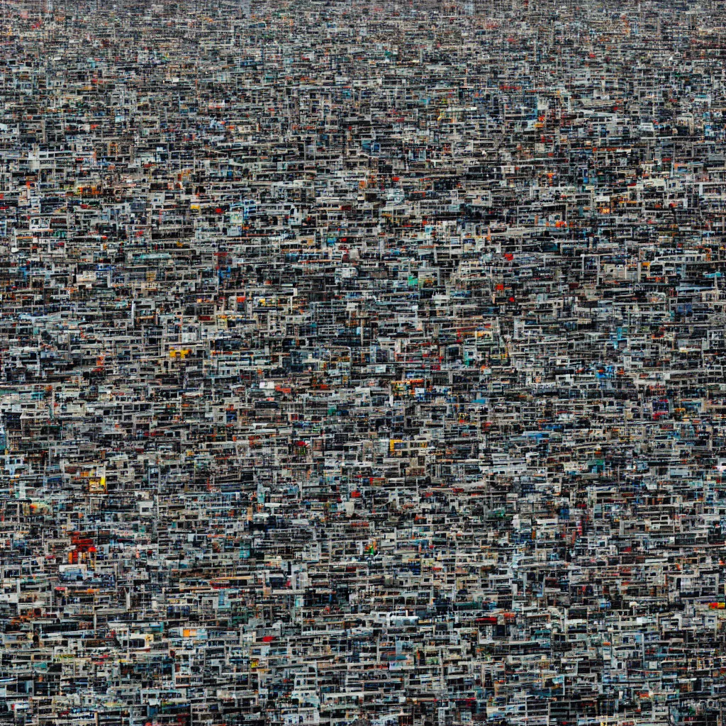 Prompt: hundred different makeshift doors combined on a large building, photographed by andreas gursky, sony a 7 r 3, f 1 1, ultra detailed,