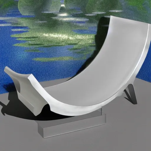 Prompt: glowing massive 1 9 7 0's stream height korat tote chaise silver, by robert henri and francois de nome and rene magritte, fine art, voxel, fauvist