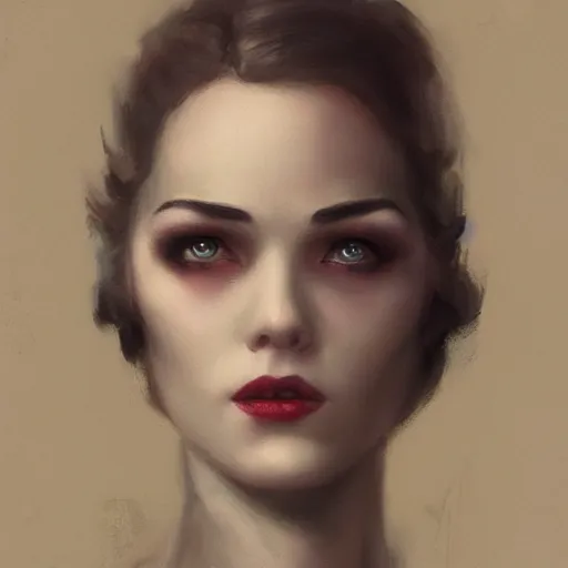 Image similar to femme fatale, beautiful young woman, 1 9 2 0 s, high detail, dramatic light, digital art, dark, painted by seb mckinnon and greg rutkowski, trending on artstation