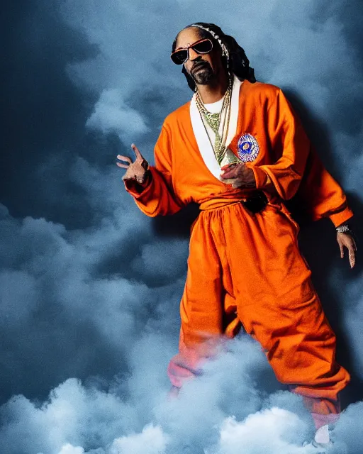 Prompt: Snoop Dogg in the role of Goku, film still, amazing short, 8K, IMAX, ultra detailed