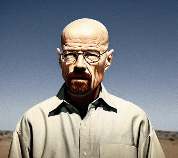 Prompt: walter white rapping in the desert, realistic, movie still, close up