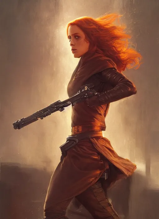 Image similar to mara jade skywalker and luke skywalker ultra detailed, deep focus, intricate painting by greg rutkowski, magali villeneuve and claude monet, trending on artstation