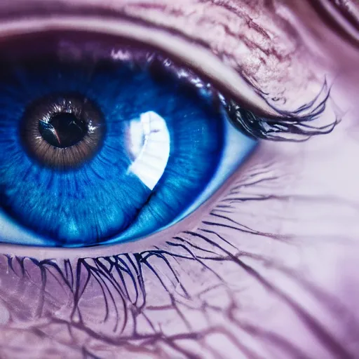 Image similar to Macro Photo of a beautiful woman's eye with a blue very detailed iris, that looks like waves and ripples