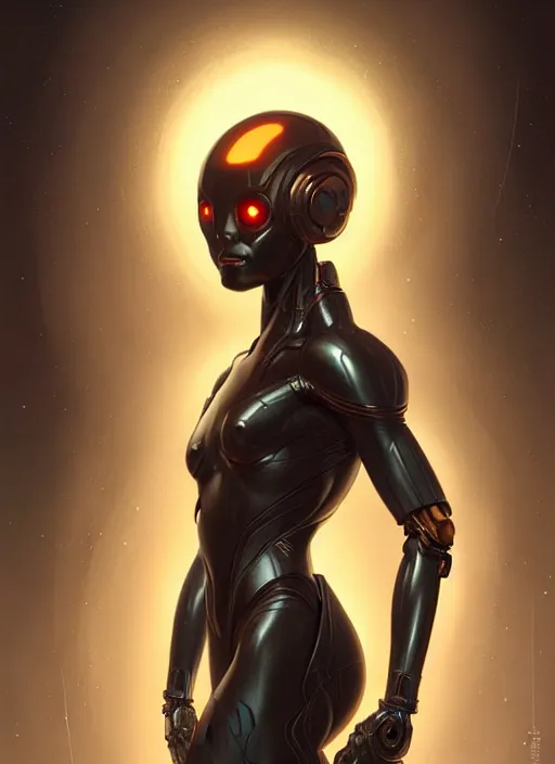 Image similar to humanoid ant portrait, sci - fi, tech wear, glowing lights, elegant, highly detailed, digital painting, artstation, concept art, smooth, sharp focus, illustration, art by artgerm and greg rutkowski and alphonse mucha