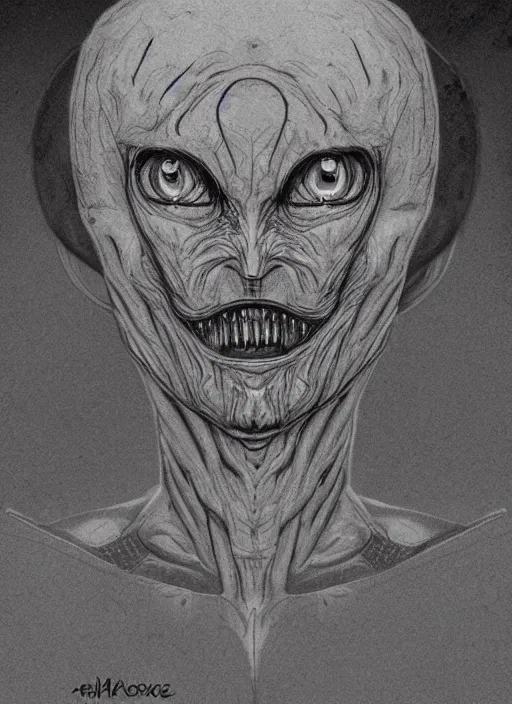 Image similar to alien in the style of barlowe wayne