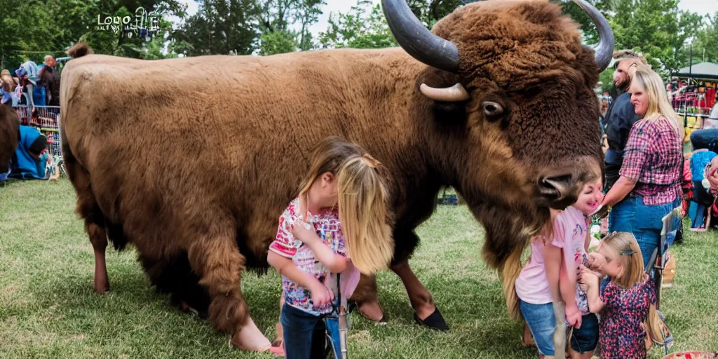 Image similar to fair rides petting zoo lone bison focus photography