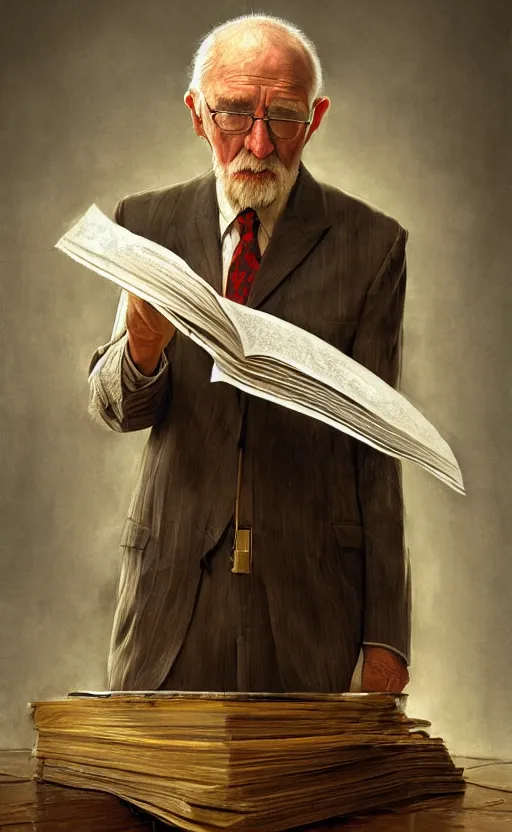 Image similar to old man doing hard work, do what we can, then leave it to god, d & d, non - fiction, intricate, elegant, highly detailed, digital painting, dynamic position, positive message, concept art, intricate, sharp focus, illustration, art by robin eley, paul lung, samuel silva