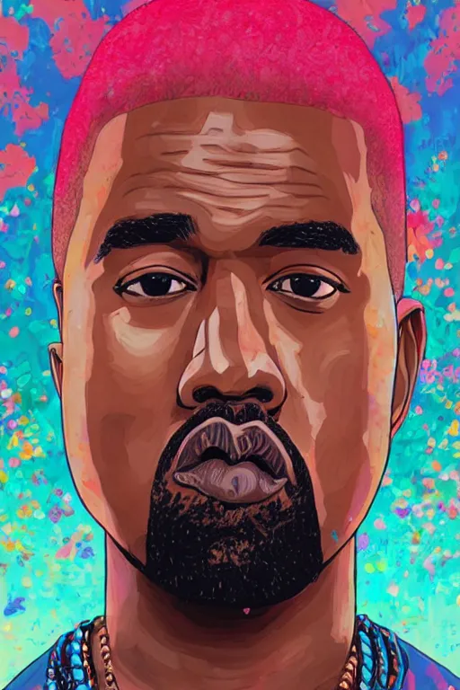 Image similar to Kanye West portrait by Hikari Shimoda, 4k