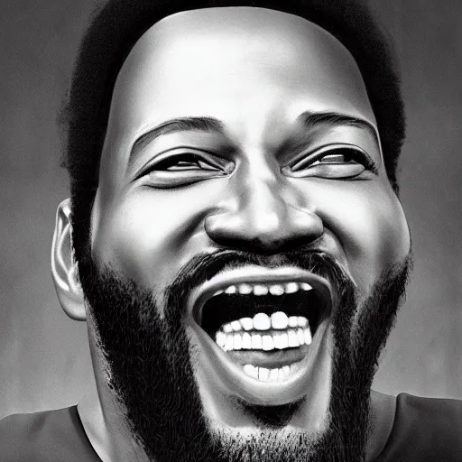 Image similar to marvin gaye with the physique of a body builder, hyper realistic and ultra detailed face, cinematic, dynamic lighting, photorealistic, refined, intricate, digital art, digital painting, masterpiece, 8k