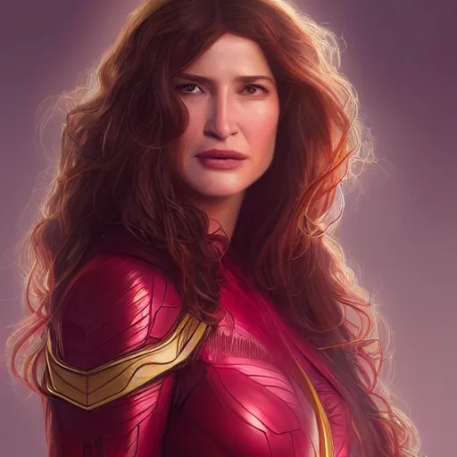 Prompt: full figure ultra realistic illustration, kathryn hahn as scarlet witch, intricate, elegant, highly detailed, digital painting, artstation, concept art, smooth, sharp focus, illustration, art by artgerm and greg rutkowski and alphonse mucha