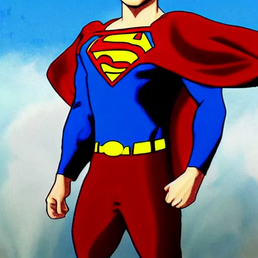 Prompt: bob ross as superman, realistic