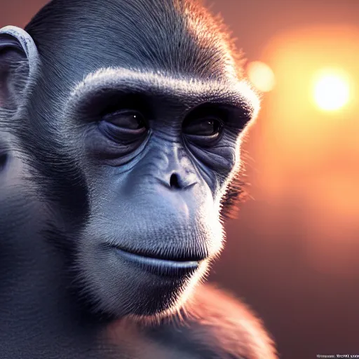 Prompt: portrait of monkey, 8 k uhd, unreal engine, octane render in the artstyle of finnian macmanus, john park and greg rutkowski