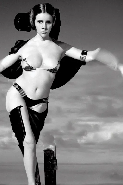Image similar to Lost film stills of princess leia in her slave bikini