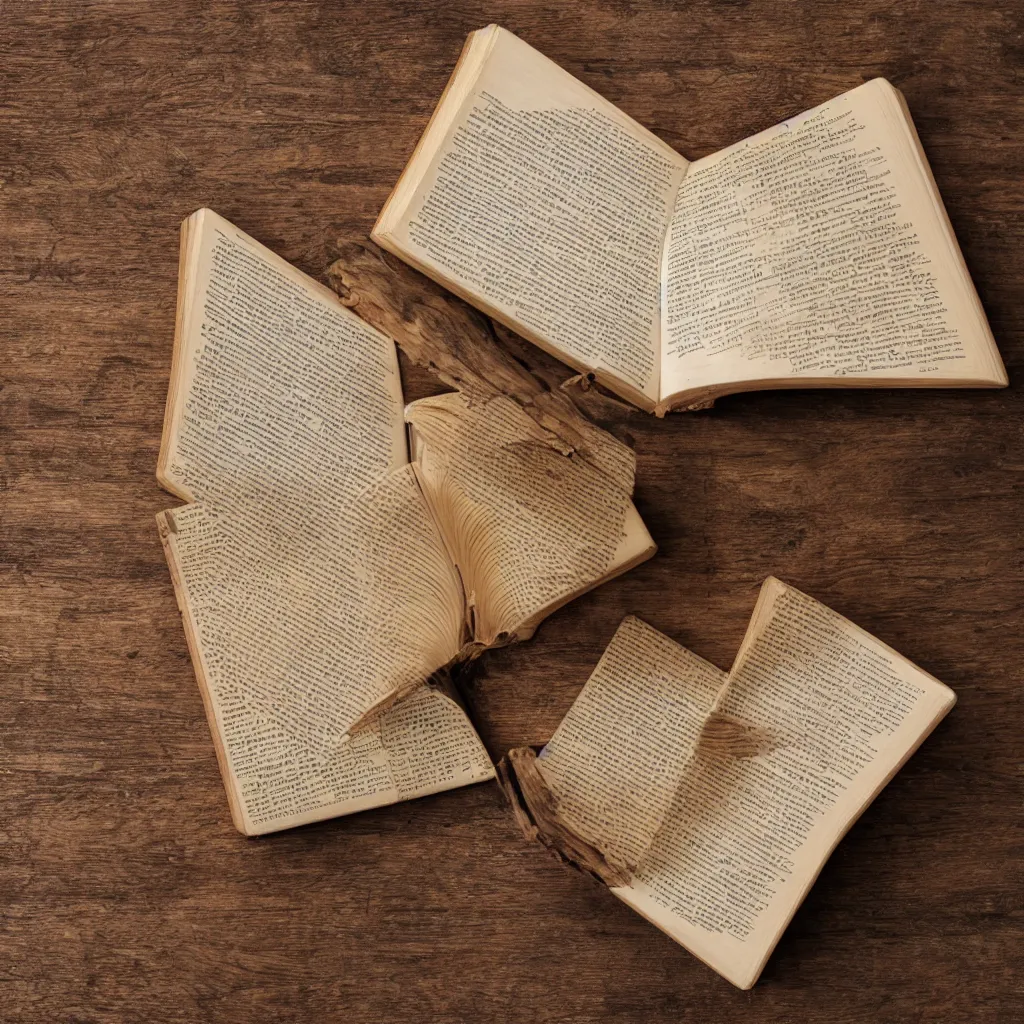 Prompt: photograph of a book made entirely out of wood