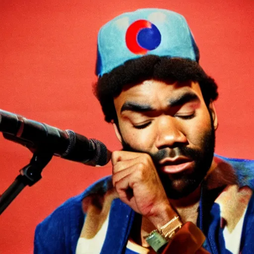 Prompt: childish gambino raps'this is ussr'from a 1 9 7 5 soviet television broadcast propaganda rap video