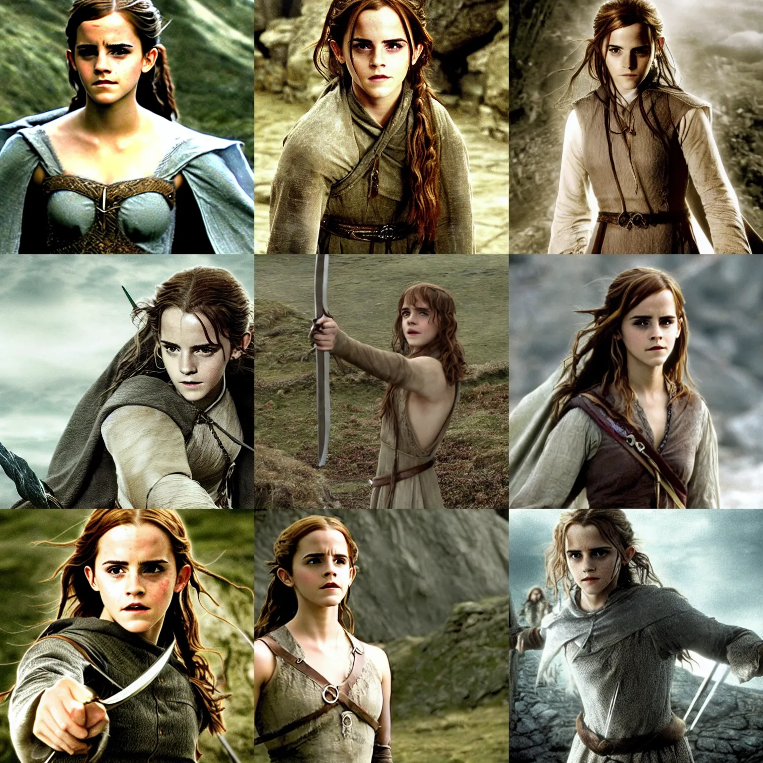 Prompt: Emma Watson in Lord of the Rings