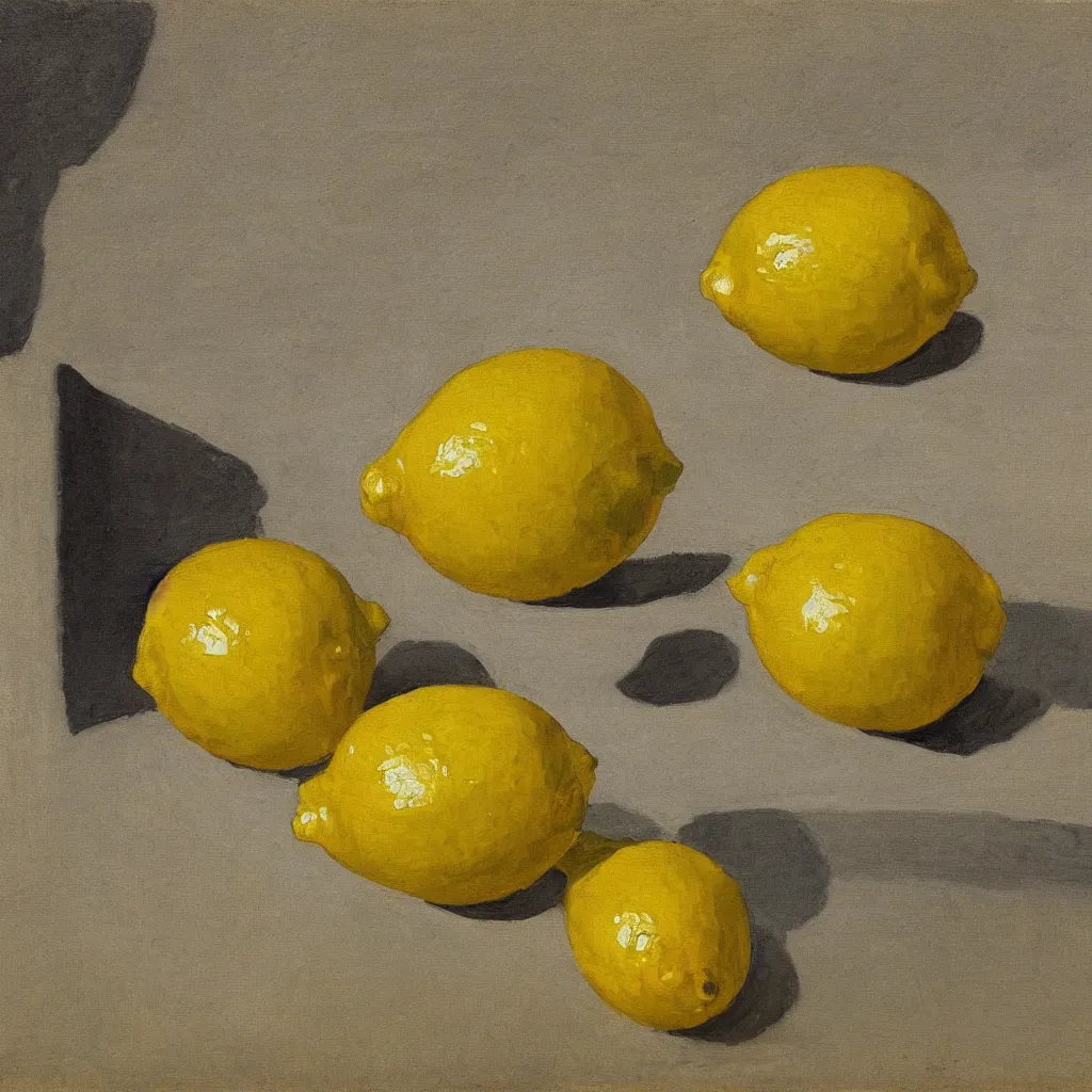 Prompt: A lemon painted by Fairfield Porter