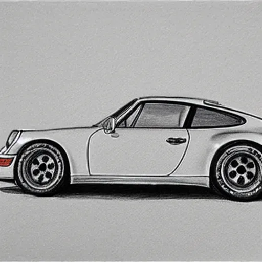 Image similar to pencil sketch of a prosche 9 1 1