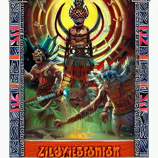 Image similar to “ aztec folklore gods, epic, d & d art, fantasy ”