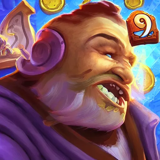 Image similar to a man spending all his money on hearthstone, digital art