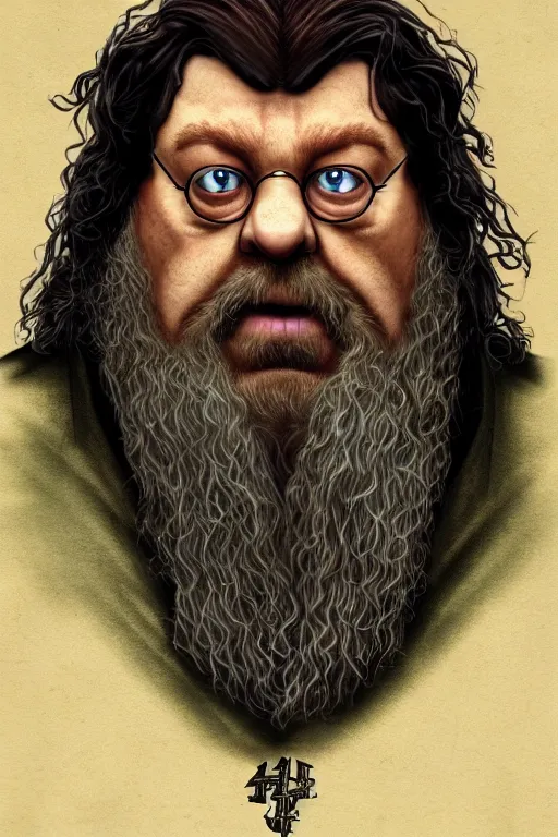 Image similar to hagrid frog face, gryffindor, hogwarts, high details, best composition, harry potter, dramatic pose, 4 k