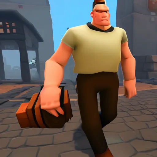 Image similar to Jerma is Heavy from team fortress 2